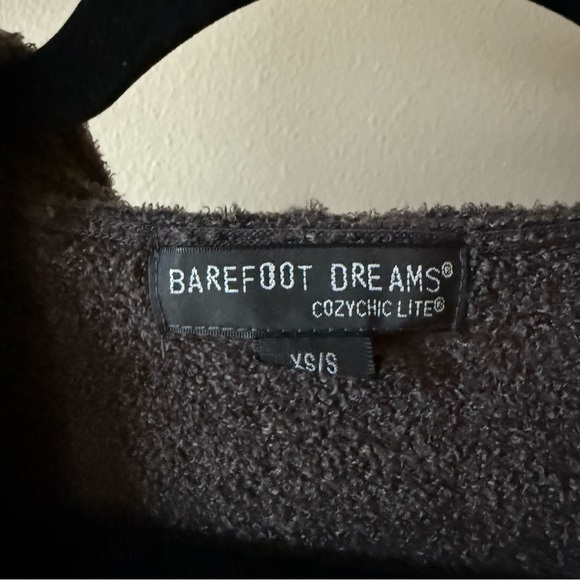 Barefoot Dreams hooded Charcoal Open Front Cardigan - Picture 2 of 3